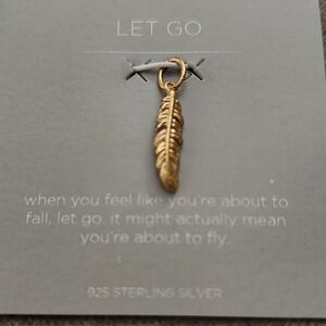 Origami Owl Gold Feather Pendant/Charm